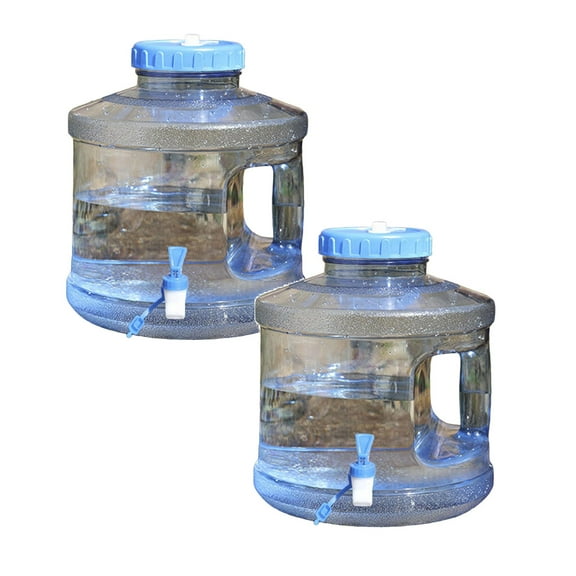 2Pack Water Container With Faucet 2 Gallon Camping Water Bottle With Handle Transparent Water Storage Bucket For Outdoor Sports Camping Hiking Storage Containers Home Decor