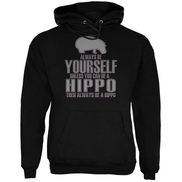 Always Be Yourself Hippo Chandail à Capuchon Adulte Noir