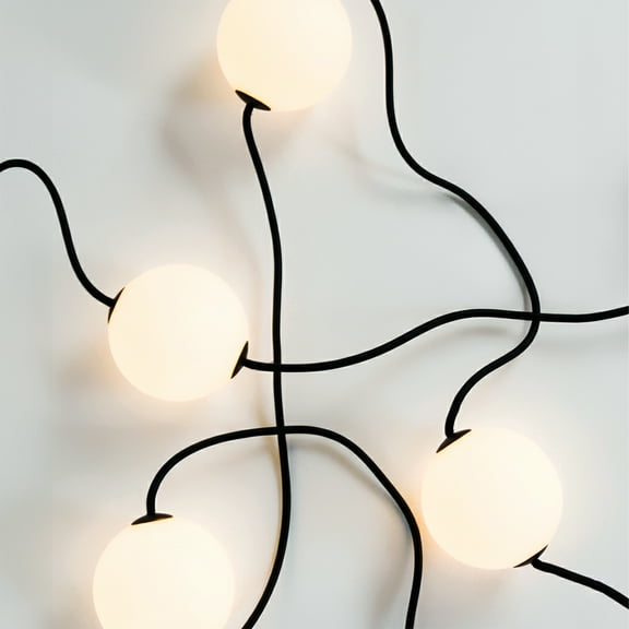 Brightech Ambience Pro 30' LED Weatherproof Outdoor Orb String Lights with Round G100 Bulbs