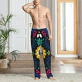thumbnail image 2 of Kdxio Colorful Mexican Flower Pattern Men's Pajama Pants, Elastic Waist with Drawstring and Pockets, Comfortable Loungewear-Large, 2 of 6