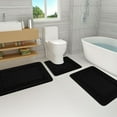 thumbnail image 5 of Tyidzon Bathroom Rugs Sets 3 Piece, Bath Mat Universal Soft Comfortable Water Absorption Non Slip Machine Washable Easy Dry Bathroom Mat, Black, 5 of 8