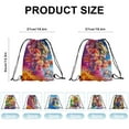 thumbnail image 5 of 12 Pcs Cartoon Print Drawstring Backpack, Lightweight Sports Sackpack for Daily Use, Travel, and Birthday Party Decorations 27x34cm, 5 of 5