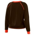 thumbnail image 3 of Women's WEAR by Erin Andrews Brown/Orange Cleveland Browns Tie-Front Long Sleeve Top, 3 of 4