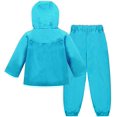 thumbnail image 2 of Toddler Girls Raincoat Waterproof Rain Jacket Pants Suit with Hooded, 2 of 7
