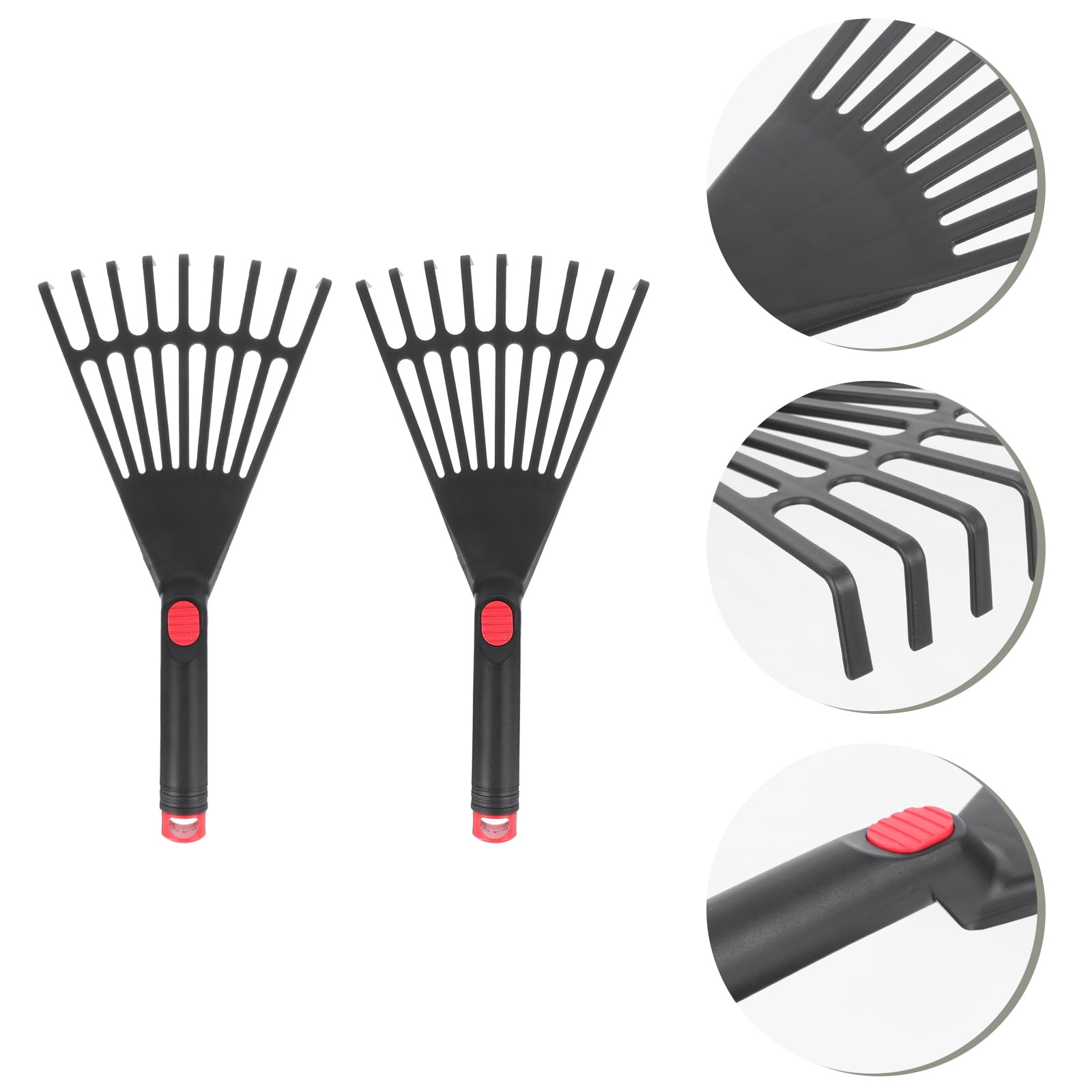 NIAIZEK 2-Pack Plastic Garden Rakes for Lawn, Yard, Grass, and Leaf Cleanup, Tools 13.39x6.69x1.18in