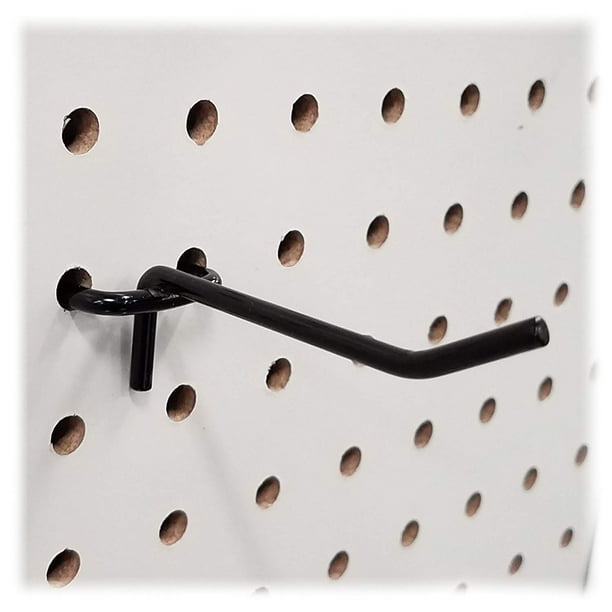 2" Black Metal Pegboard Hooks, 100 Pack
