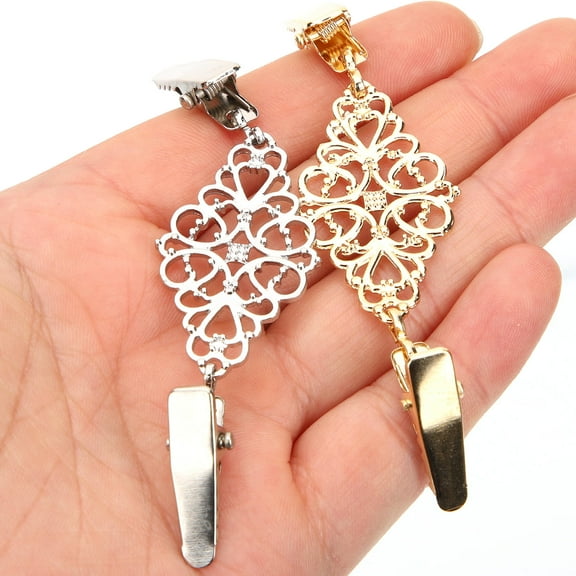 BESTYASH 2Pcs Brooch Pins Alloy Vintage Style Prevent Clothes Slipping Women Fancy Dress Parties