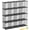 Black, variant on 6-Cube White Metal Storage Shelf Rack, Cabinet Organizer with Bins for Toys, Books and Closet
