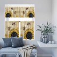 thumbnail image 6 of Kitchen Window Curtains Valance and Tier Set, Farm Sunflowers Bees Rod Pocket Tier Curtain Valance Set, Vintage Style Country Floral Light Filtering Cafe Curtains for Bedroom Living Room, 6 of 9