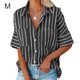 thumbnail image 1 of Minnieouse Camisa de mujer Media manga a rayas Blusa con bolsillos Camisa de media manga a rayas Botón con cuello en V Top Prendas para la parte del cuerpo negro M Minnieouse AP003125-07, 1 of 6