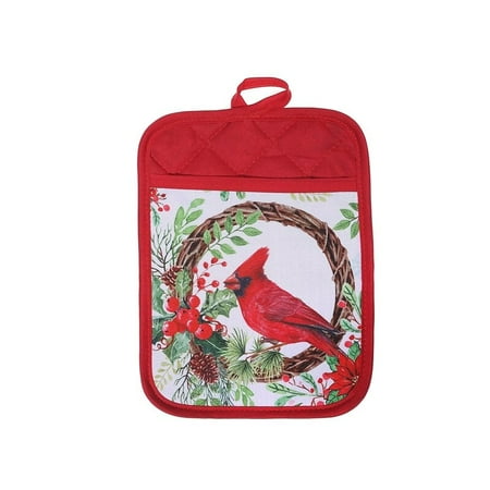 

IH Casa Decor-Pot Holder With Pocket (Single Cardinal) - Set of 4