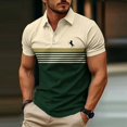 thumbnail image 2 of OIOLOYJM Mens Golf Shirts Short Sleeve Mesh Color Block Casual Quick Dry Lightweight Polo Shirts Basic Lounge Workout Collared Clothes Beige 3XL, 2 of 5