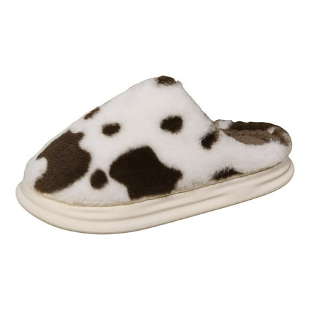 

OJSFQUFP Women s Cozy Memory Foam Slippers New Spotted Baotou Slippers Home Slip Cotton Slippers with Thickened for Warmth Soft Plush Warm Slippers Slip On Slippers Coffee 36