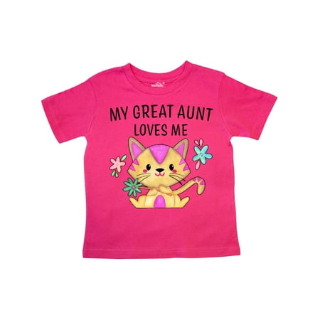 

Inktastic My Great Aunt Loves Me with Cute Kitten and Flowers Gift Toddler Boy or Toddler Girl T-Shirt