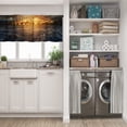 thumbnail image 5 of LALILO Kitchen Curtain Valance Ships Stormy Ocean Rod Pocket Window Curtain 52"x 18" Set of 2, 5 of 6