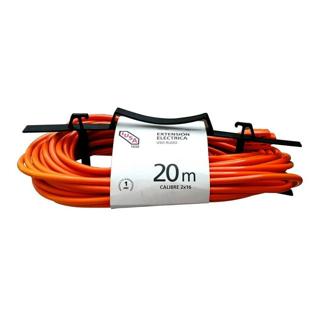 Extensión Eléctrica Iusa Uso Rudo 20 M Anaranjado 619352