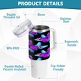 thumbnail image 4 of SKYSONIC 40oz Colorful Butterflies Tumbler With Lid And Straw Travel Coffee Mug Stainless Steel Insulated Thermal Tumblers Cup, 4 of 7