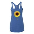 thumbnail image 2 of Sunflower Christian Faith Cross Inspirational/Christian Tri-Blend Racerback Tank Top, Vintage Royal, Small, 2 of 3