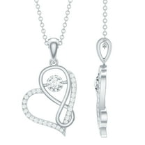 Rosec Jewels Certified Moissanite Infinity Heart Necklace - Interlock Necklace - with Chain - D-VS1 Grade - Gift for Valentines, 925 Sterling Silver
