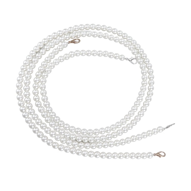 2 cadenas de perlas de imitación para mujer, correa para asa, decoración de bolso, accesorios de repuesto, 1,2 metros