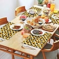 thumbnail image 2 of Black White Checker Sunflower Pattern Summer Placemats Table Placemats Set Of 4-Linen Kitchen Washable Placemats Table Mats 11.8"x17.7" Non-Slip Heat Resistant, 2 of 6