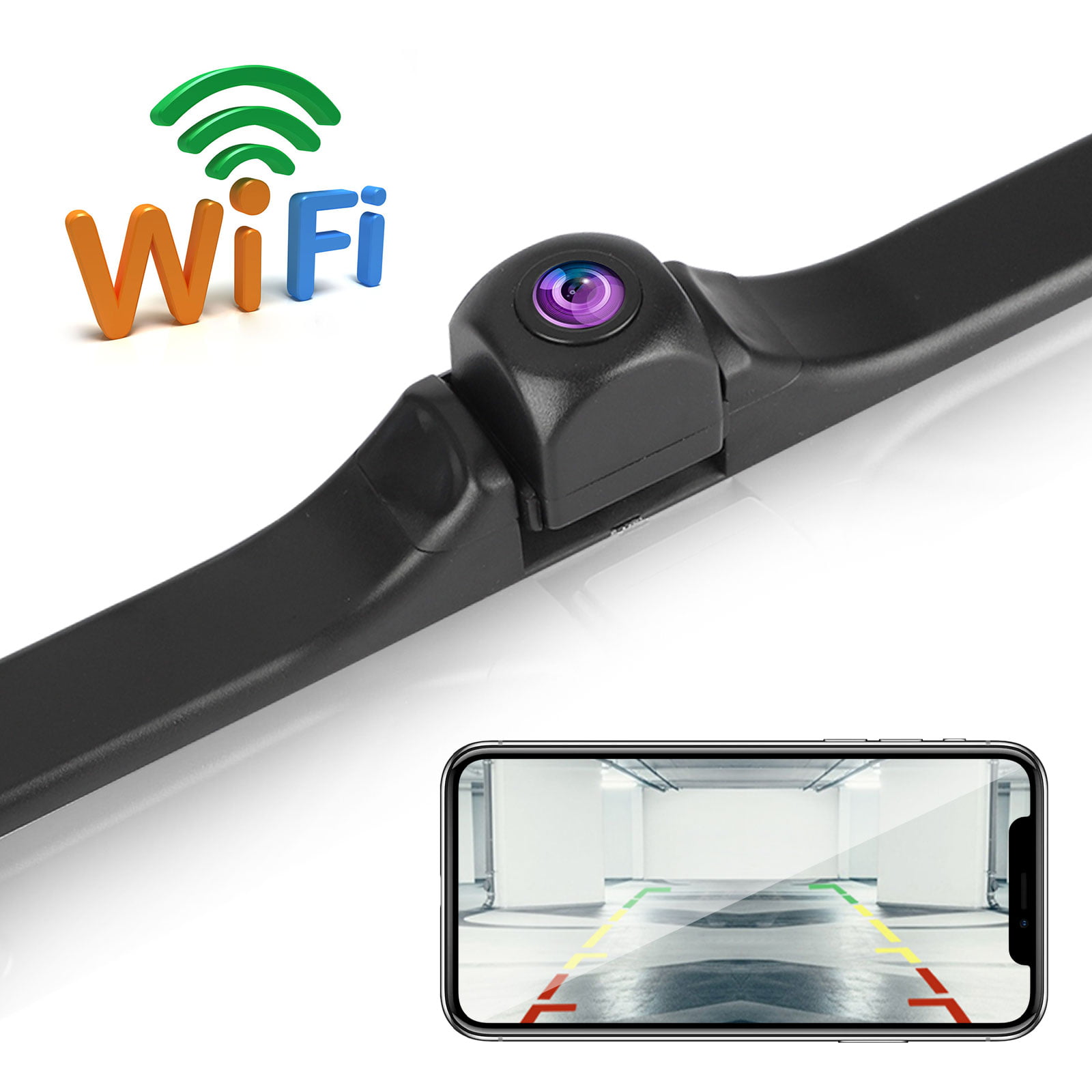 Podofo Wifi Reversing Camera 1080P Full HD Night Vision Wireless Backup Camera Waterproof Wide Angle Car Rear View Camera for Android/IOS Smart Phone