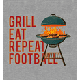 thumbnail image 2 of Grill, Eat, Repeat, Football Adult Heather Gray Crew Neck Short Sleeve Tee-Medium, 2 of 4