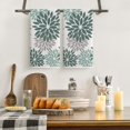 thumbnail image 2 of Orange Dahlia Floral Kitchen Towels Dish Towels, 16x24 Inch Quick Dry Microfiber Cloth Hand Towels for Kitchen Drying Set of 2, 2 of 6