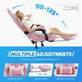 thumbnail image 3 of JIOABL Ergonomic Gaming Chair With Headrest And Lumbar Pillow,Height Adjustable With 360°-Swivel Seat,Pink, 3 of 6