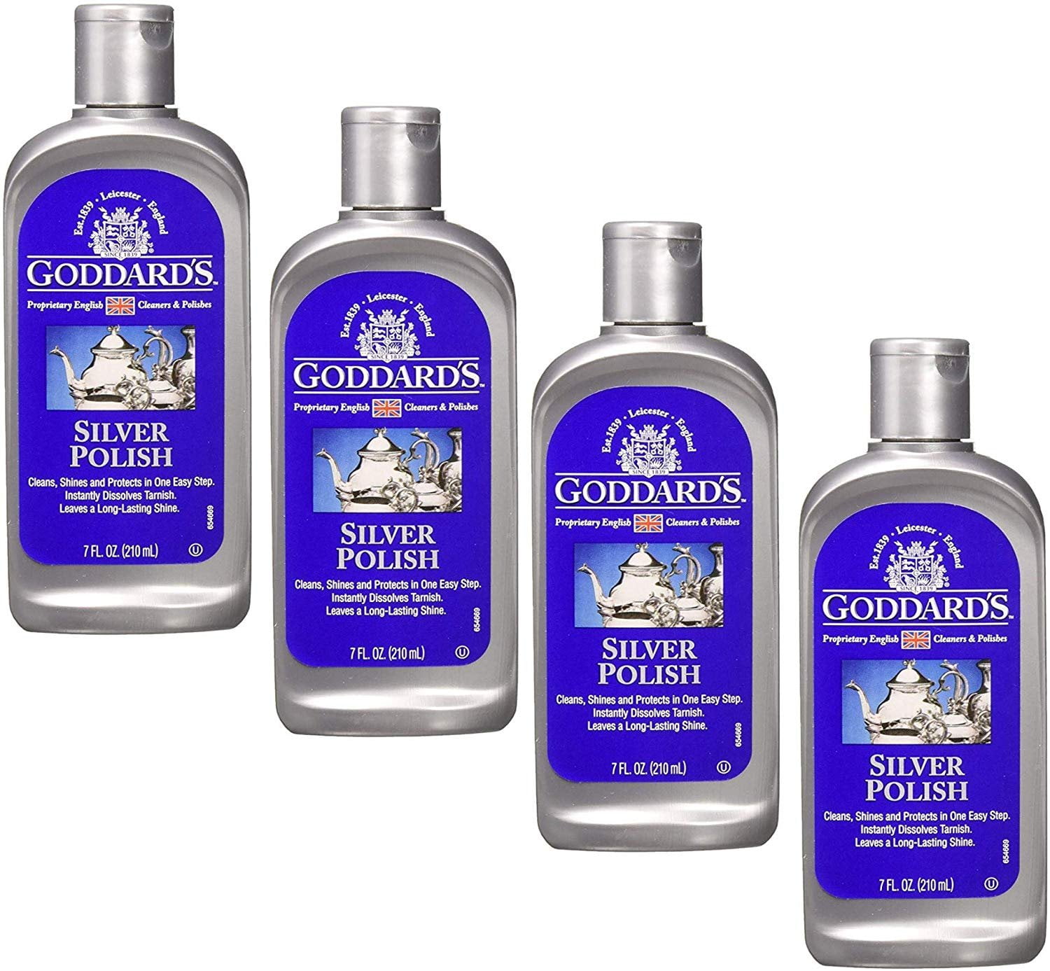 Goddard's Silver Polish Liquid, 7oz Tarnish Remover 4 Pack