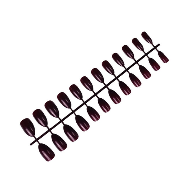 Juego de 24 piezas de uñas postizas DIY Qarigey Morado oscuro