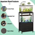 thumbnail image 7 of 10 Gallon Aquarium Stand with 2 Drawers, 2-Tier Fish Tank Stand with Storage Shelf, Heavy Duty Metal Frame Reptile Turtle Tank Stand, 20.5" L x 11.8" W x 31.5" H, Black, 7 of 7