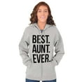 thumbnail image 4 of Best Aunt Ever Cute Favorite Auntie Zip Hoodie Sweatshirt Women Brisco Brands M, 4 of 6