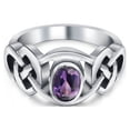 thumbnail image 2 of Bling Jewelry Womens Celtic Purple Amethyst Trinity Love Knot Infinity Band Ring Sterling Silver, 2 of 5