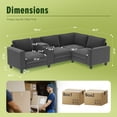 thumbnail image 3 of Modern L-Shaped Sectional Sofa, 4 Seats Modular Couch With Storage Console Cup Holders USB Charging Ports For Living Room Apartment Office, 3 of 12