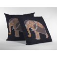 thumbnail image 4 of Flower Elephant Double Sided Suede Pillow, Zippered, Orange on Green, 4 of 5