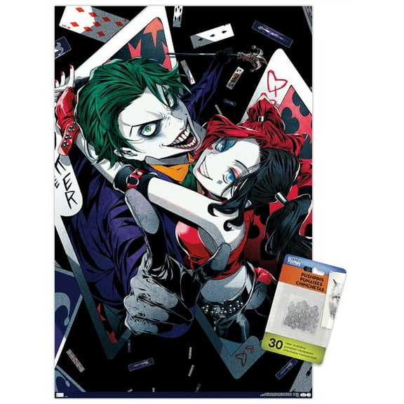 DC Comics - Harley Quinn Anime - Joker Hug Wall Poster with Pushpins, 14.725" x 22.375"