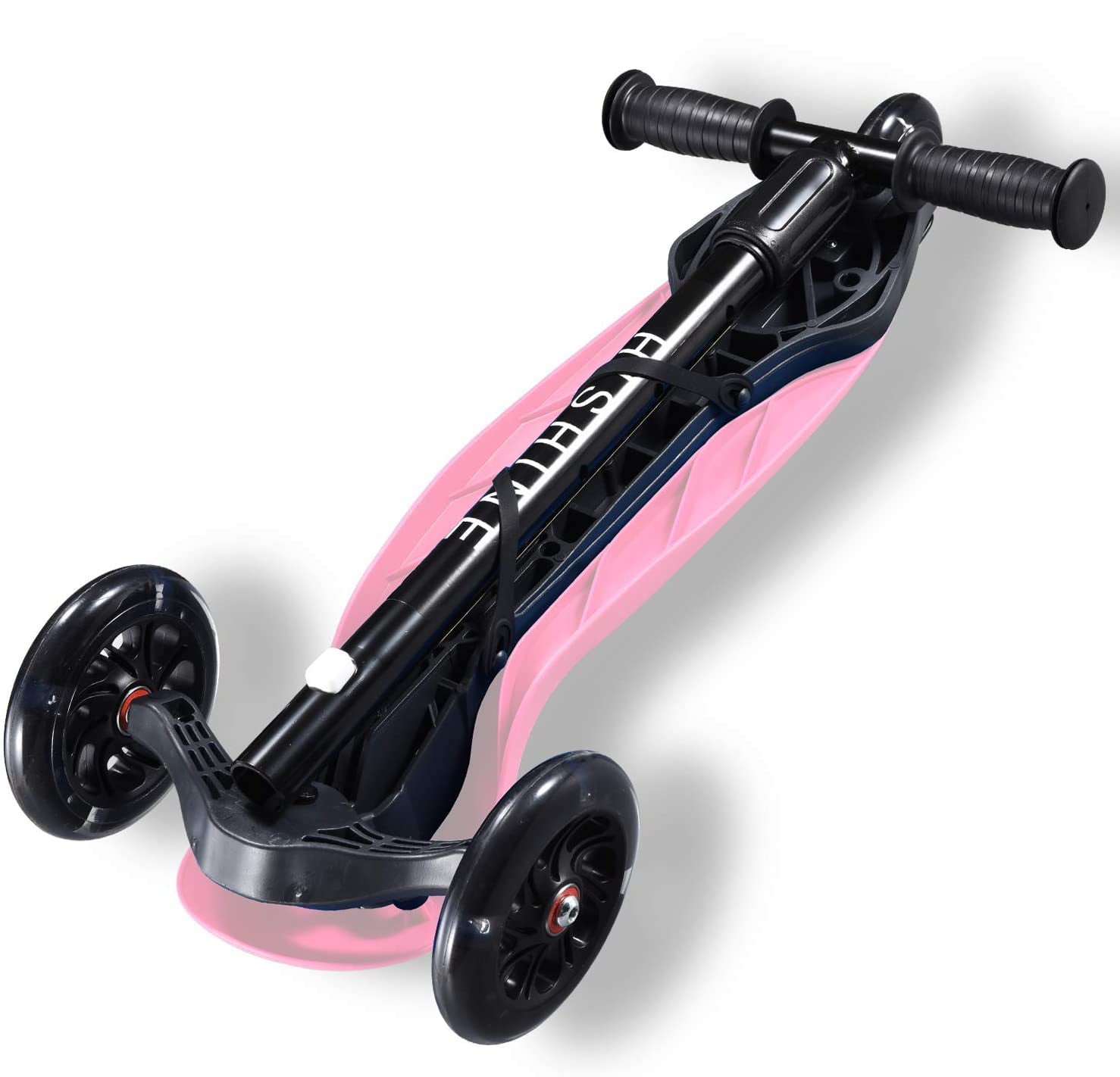 HighTech Mega GlideKick 3-Wheel Foldable Scooter With Lightup Wheels & Extendable T-Bar - Pink