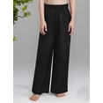 thumbnail image 5 of Sholeno Boys Girls Praise Dance Palazzo Pants Church Worship Satin Wide Leg Trousers Liturgical Bottoms Black 12, 5 of 7
