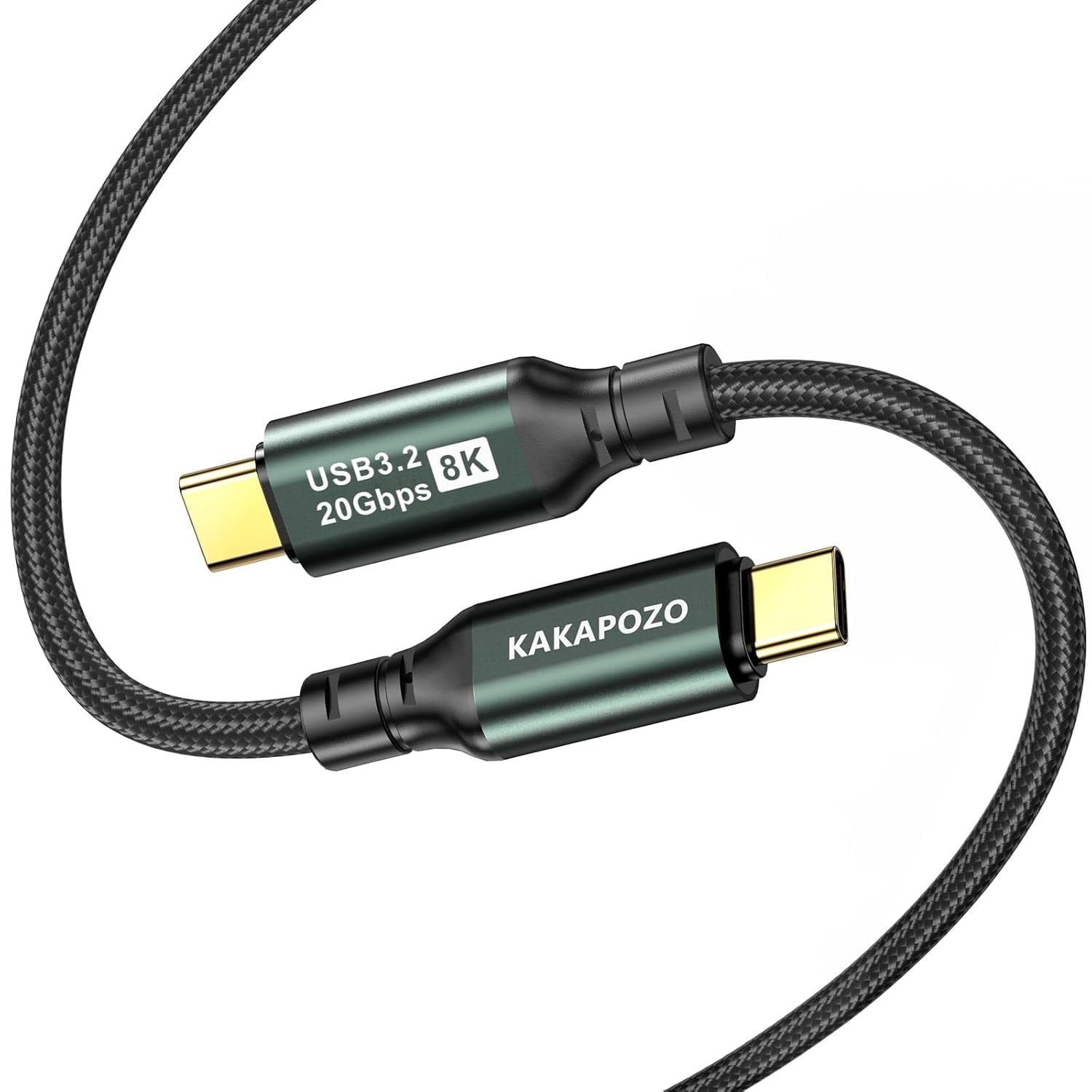 RGHJAR-USB C to USB C Monitor Cable 12FT - 8K@60Hz 4K@120Hz DisplayPort Alt Mode - 100W PD Fast Charging - 20Gbps USB 3.2 Gen 2x2 Data Transfer - Single Cable for Video, Power & Data