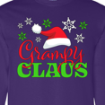 thumbnail image 4 of Inktastic Grampy Claus with Christmas Santa Hat and Snowflakes Long Sleeve T-Shirt, 4 of 5