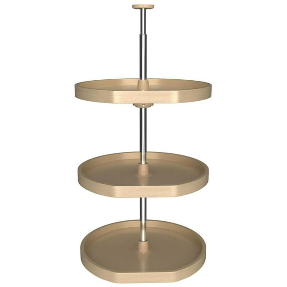 Rev-A-Shelf Banded Wood D Shape 3 Shelf Lazy Susan