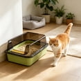 thumbnail image 5 of AuroraX Cat Litter Box with Lid Odor Control Covered Litter Box Semi Enclosed Top Entry 2 Pcs Leak-Proof High Sides Indoor Pet Supplies Green National Dog Day International Cat Day, 5 of 6