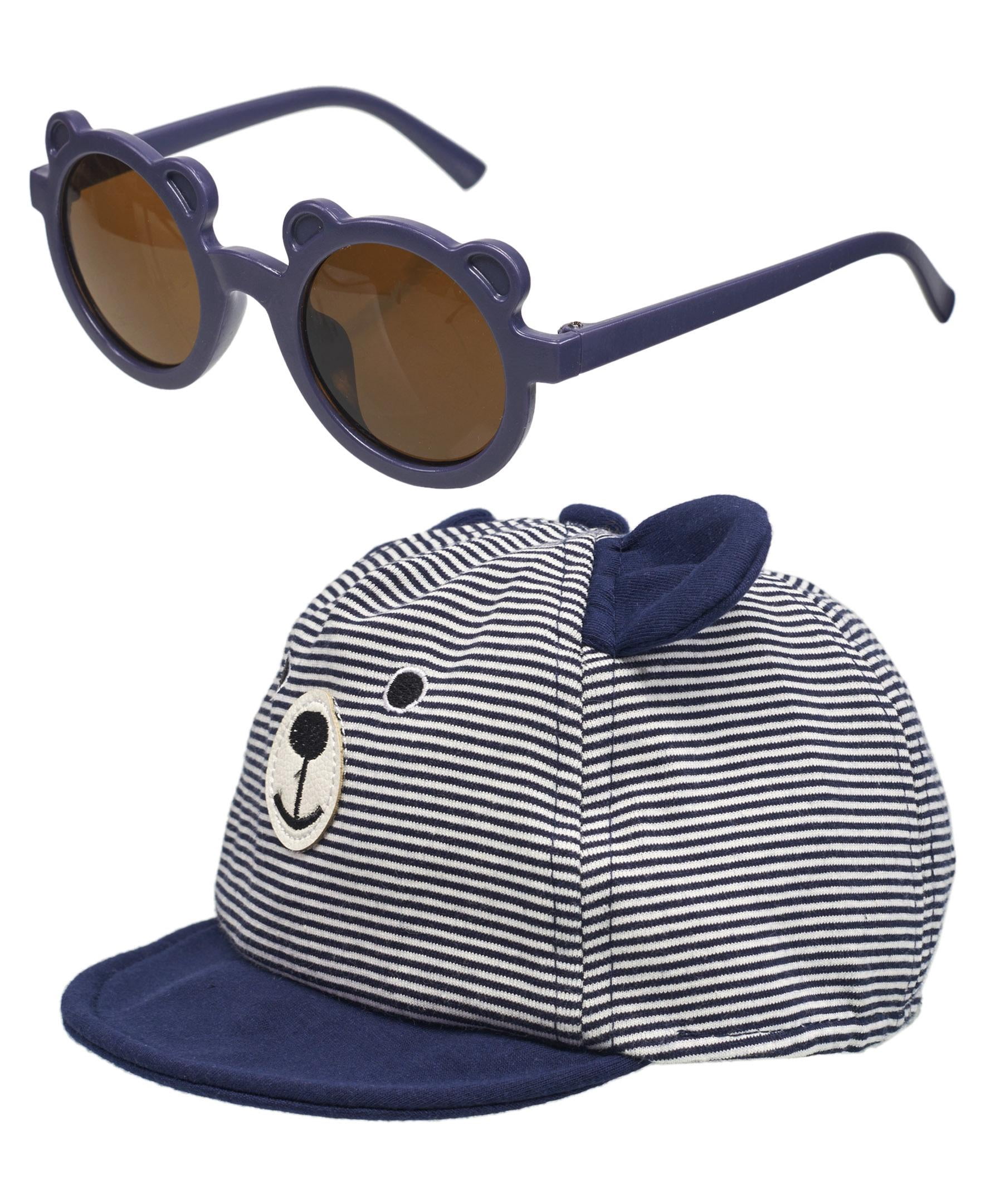 Wander & Dream Infant Bear Hat & Sunglasses Set for Boys & Girls (Infants) in Navy
