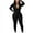 Black, variant on Ladies Tops Long Sleeve Clothes Ribbed Jumpsuits Ribbed Workout Rompers Long Sleeve Exercise Zipper Jumpsuit