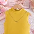 thumbnail image 6 of Cethrio Girls Knitted Dresses, Gifts Sleeveless Mid-length Casual Summer Dresses Yellow Size 4-5 T, 6 of 6