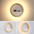 thumbnail image 5 of Round Wood Wall Light LED Ring Wall Sconce Lamp, Modern Home Deco Wall Lighting Fixture, Indoor Wall Wash Lights 15W Wall Lamps for Living Room Bedroom Bedside Hotel, 5 of 6