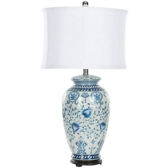 Safavieh Paige 26.75 in. H Floral Jar Table Lamp, Blue/White
