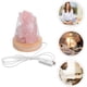 thumbnail image 2 of Lámpara de cuarzo rosa con base de madera Lámpara de cristal Mini pequeña lámpara de decoración de aroma con luz de noche de piedra de cristal natural sin aceite esencial JAMW Sencillez, 2 of 5