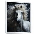 thumbnail image 2 of Designart "Fierce Intensity White Horse" Animals Floater Framed Canvas Print, 2 of 7